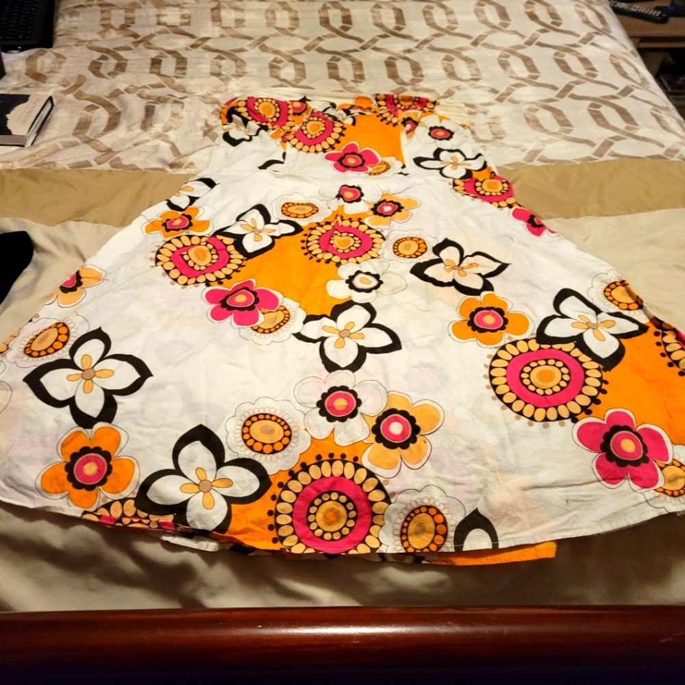 Strapless Print Summer Dress